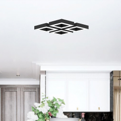 DIAMANTE - Plafonyer LED Avize Siyah Kasa - 6500K - Beyaz Işık