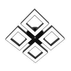 DIAMANTE - Plafonyer LED Avize Siyah Kasa - 6500K - Beyaz Işık