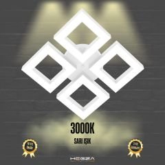 DIAMANTE - Plafonyer LED Avize Beyaz Kasa - 3000K - Sarı Işık