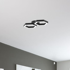 FARFALLA - Plafonyer LED Avize Siyah Kasa - 6500K - Beyaz Işık