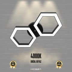 FARFALLA - Plafonyer LED Avize Siyah Kasa - 4000K - Gün Işığı