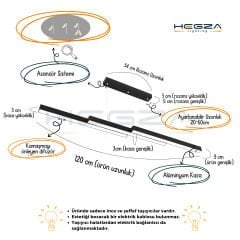 TREVALO – Modern Sarkıt LED Avize Siyah Kasa - 6500K - Beyaz Işık