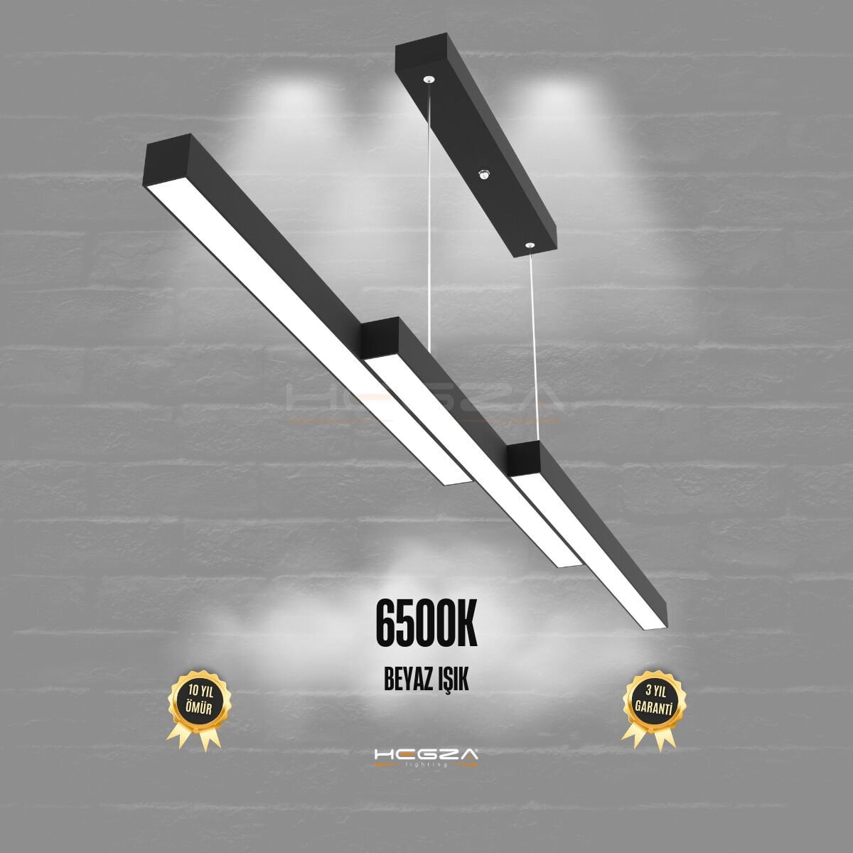 TREVALO – Modern Sarkıt LED Avize Siyah Kasa - 6500K - Beyaz Işık