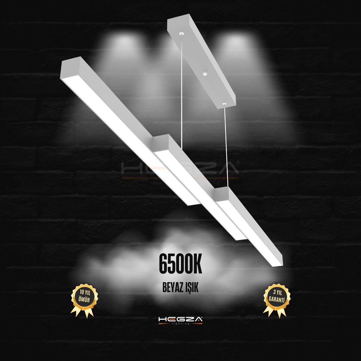 TREVALO – Modern Sarkıt LED Avize Gri Kasa - 6500K - Beyaz Işık