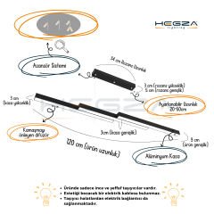 TREVALO – Modern Sarkıt LED Avize Gri Kasa - 6500K - Beyaz Işık