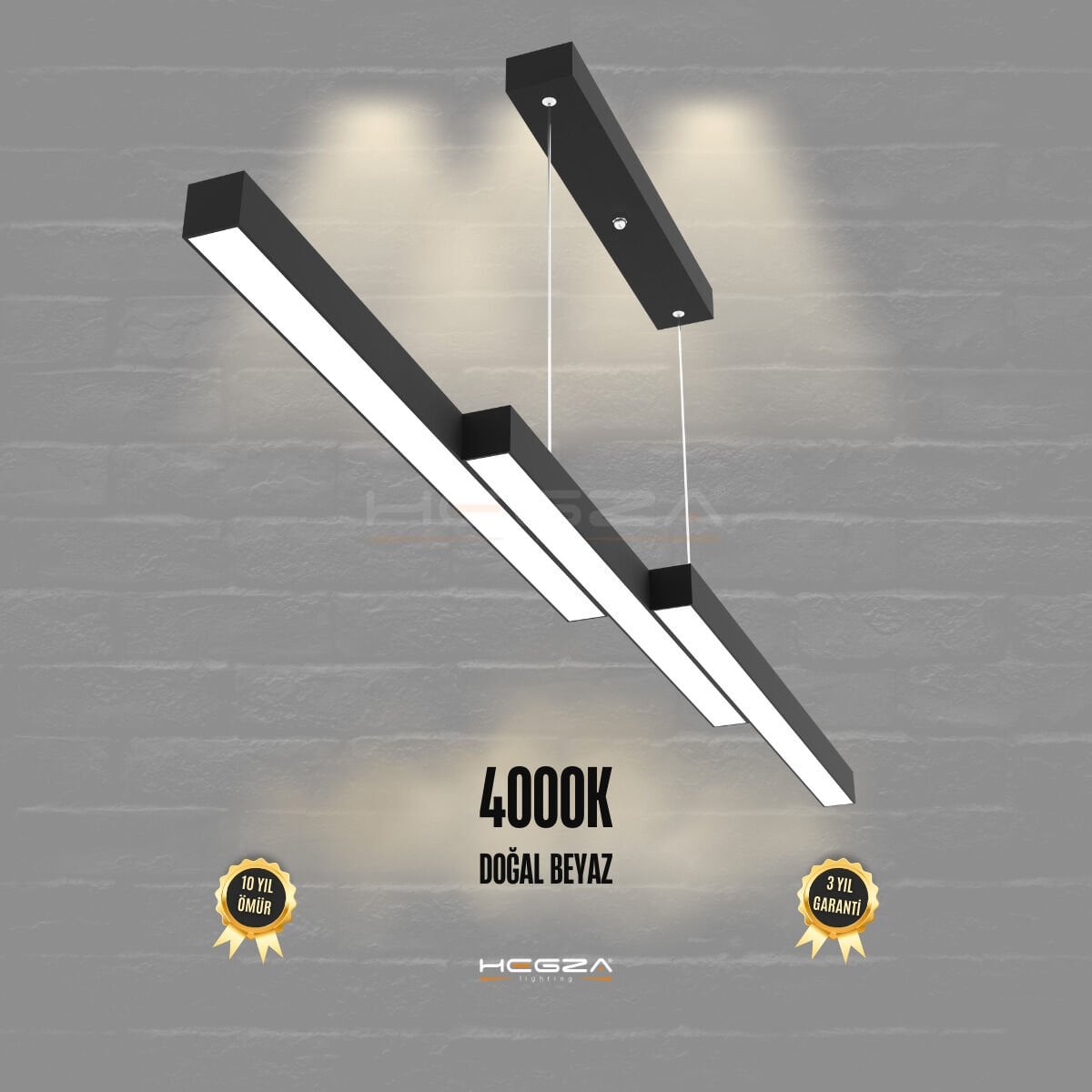 TREVALO – Modern Sarkıt LED Avize Siyah Kasa - 4000K - Gün Işığı