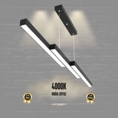 TREVALO – Modern Sarkıt LED Avize Siyah Kasa - 4000K - Gün Işığı