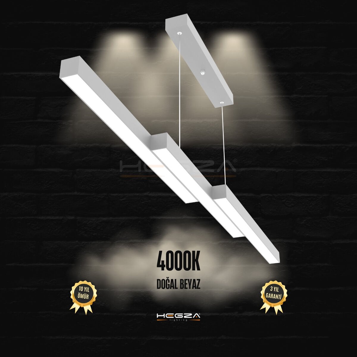 TREVALO – Modern Sarkıt LED Avize Gri Kasa - 4000K - Gün Işığı