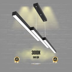 TREVALO – Modern Sarkıt LED Avize Siyah Kasa - 3000K - Sarı Işık