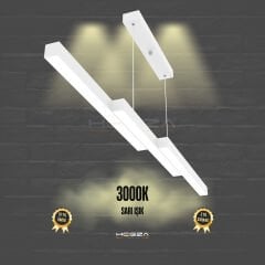 TREVALO – Modern Sarkıt LED Avize Beyaz Kasa - 3000K - Sarı Işık